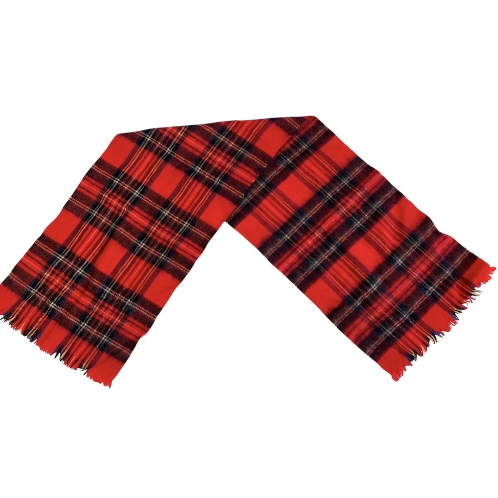 Day of The Unicorn Red Royal Stewart Tartan 100% Australian Wool Rectangle Scarf